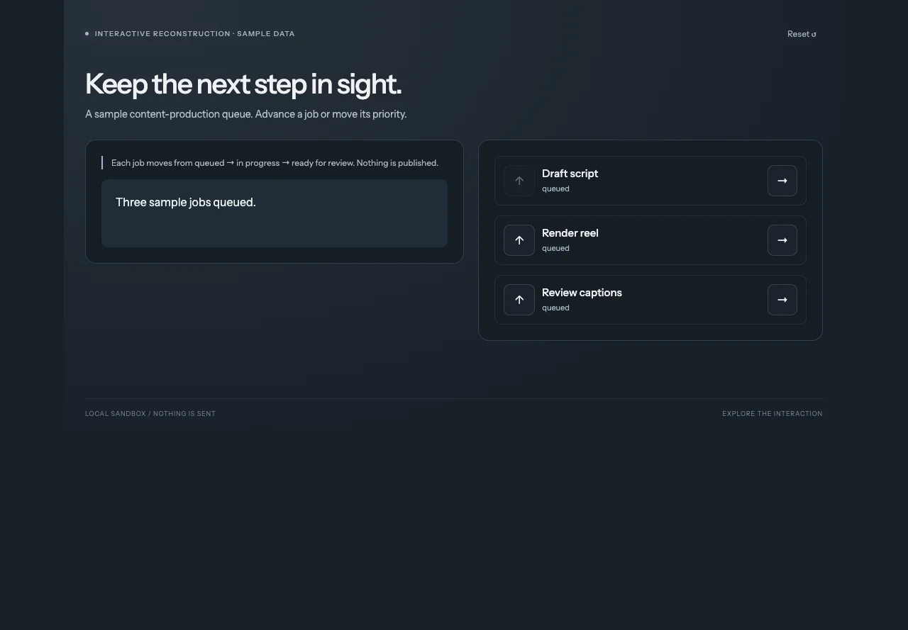 Janus - interactive reconstruction preview
